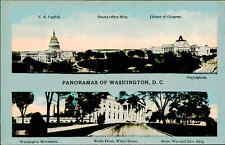 Postcard: U. S. Capitol. Washington Monument. Senate Office Bldg. Libr picture