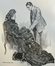 1908 Vintage Illustration James Montgomery Flagg Victorian Man and Women picture