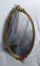 Vintage Matson Ormolu Gold Ornate Dogwood Floral Bird Wall Mirror or Vanity Tray picture