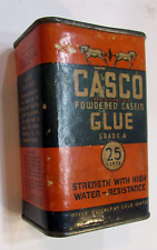 Old 1920's Casco Powdered Casein Glue Grade A Antique Cardboard w Tin Ends Box picture