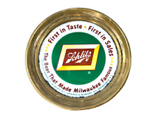 RARE Vintage 1951 SCHLITZ BEER BRASS ADVERTISING TIP TRAY COASTER, Nice Cond picture