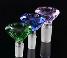 3PCS Diamond Glass Slide Bowl Water Pipe Hookah 14mm Male Bowl picture