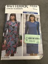 Butterick 4345 Vtg 80s Tapered Dress Shaped Tiers Extended Shoulders 8 10 12 FF picture