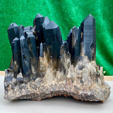 44.28LB Natural Beautiful Black Quartz Crystal Cluster Mineral Specimen Rare picture