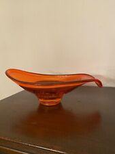 VTG Mid Century Viking Glass Orange Abstract Oblong Console Dish MCM-Beautiful picture