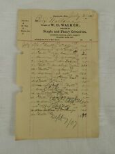 Starkville Mississippi W.D. Walker 1907 Receipt Groceries Country Produce Hair picture