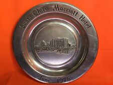 WILTON ARMETALE MARRIOTT Hotel Distinguished Guest Santa Clara Pewter Plate 1976 picture