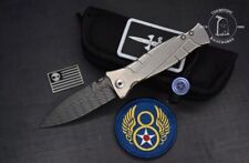 RARE Les George Mk3 DAMASCUS Blade Sweep Ti Hdle w/PDW Patch & Cap America Bead picture
