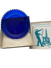 Vintage Pairpoint Blue Glass Cup Plate US President Seal picture