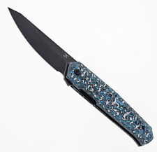 Kansept Integra Folding Knife Blue/White CF Handle S35VN Plain Black K1042B2 picture