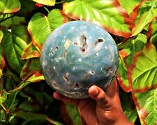 Large 150MM Green Moss Agate Stone Spirit Power Meditation Reiki Chakra Sphere picture