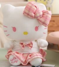 New Sandrio Hello Kitty Cute Kawaii School Girl Dress 14 Inch Plush U.S Seller picture