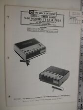 SF 60's V-M Voice of Music Technical Service Manual MODELS 781-1 & 782-1   BIS picture