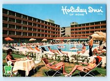Holiday Inn of Rome 1960s Poolside Minutes from St Peters Sq Bikinis Postcard C1 picture