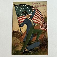 Antique Embossed Postcard Fantastic Patriotic Uncle Sam American Flag July 4th picture