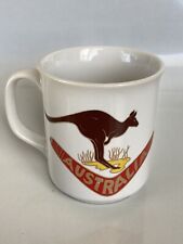 Vintage AUSTRALIA Kangaroo Boomerang 1980s Ceramic Coffee Mug RARE picture