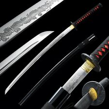 40''Black Dragon 1095 Steel Katana Japanese Samurai Ninja Sharp Sword Full Tang picture