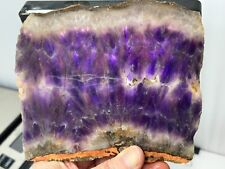 Large Deep Purple Chevron Amethyst Slab Cabbing Lapidary Combo Ship Avail picture