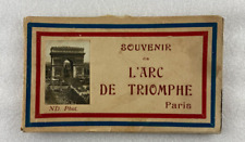Vintage souvenir de L'Arc De Triomphe Triumphe Paris France Postcard Book picture