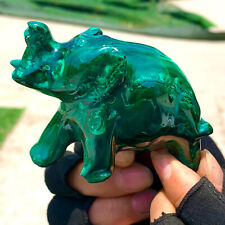 194G Natural glossy Malachite Crystal  Handcarved elephant mineral sample picture