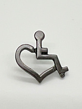 Disability Handicap Awareness Wheelchair Heart Lapel Pin picture