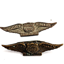 x2 LOT c1930s Colonial Flying Cadet Jimmie Allen Pin Lapel Pinback Copper 6E picture