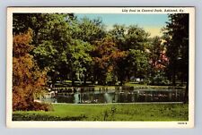 Ashland KY-Kentucky, Lily Pool in Central Park, Antique Vintage Postcard picture