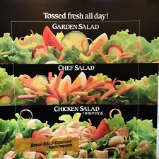 McDonald's Salads Tossed Fresh All Day 22x22 Translite Sign 1986 picture