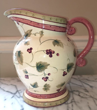 LARGE Whimsical Waverly Garden Room Floral Manor Ceramic Pitcher NEW w/Tags picture