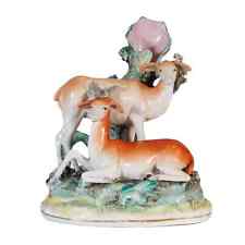 19th Century Staffordshire Stag & Doe Spill Vase picture