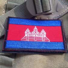 KINGDOM OF CAMBODIA FLAG KAMPUCHEA FLAG KH FLAG ARMY PATCHES HOOK LOOP PATCH *01 picture