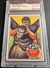 1966 Fleer Tarzan PSA 6 Card #27 Featuring Lightning Attack - Vintage Philly picture