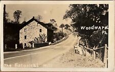 RPPC Woodward Pennsylvania Historic Mill Real Antique Photo Postcard c1900 picture