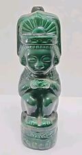 Vintage 1930-1940s K & B Kahlua Tiki Idol Green EMPTY Ceramic Decanter Bottle picture