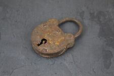Small Collectible Iron Padlock, Antique Tiny Old Vintage Charm for Key Chain Use picture