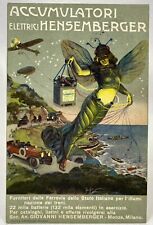 Italian Battery Advert Litho Postcard | Electric Nouveau Fairy | Hensemberger picture