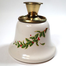 VTG Porcelain Holly Candle Holder Festive Christmas XMas Holiday Decoration picture