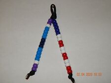 HUMANITARIAN SERVICE MEDAL AND AMERICAN FLAG BEADED KEY CHAIN MILITARY PARACORD  picture