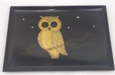 Couroc by Monterey Serving Tray Owl Inlay Vintage picture
