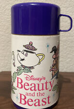 Vintage Disney Beauty and The Beast Aladdin Brand Thermos Belle Tea Cup picture