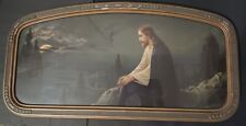 Antique ornate wood framed lithograph of Jesus on the Mount of Olive 32