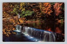Keene ON-Ontario, Scenic River Water Fall & Fall Trees, Vintage Postcard picture