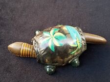 Old Tin Litho FLORIDA Souvenir TURTLE Nodding Head Wiggly Tail Great Detail Palm picture