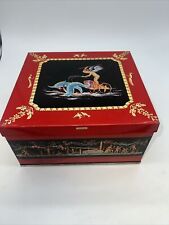 Vintage Huntley & Palmers DOLPHINS Cherub Biscuit Tin picture