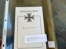 WWII German Luftwaffe Ace Pilot Erich Hartmann Signed Book Plate Knight’s Cross picture