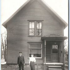 c1910s Jackson MS RPPC Old Man Woman House Home Real Photo Walkway Roadside A259 picture