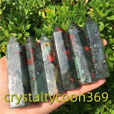 11LB Natural Blood Stone Obelisk Crystal Wand Quartz Point Tower Reiki Healing picture