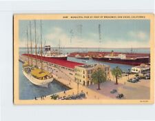 Postcard Municipal Pier at Foot of Broadway San Diego California USA picture