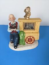 Vintage MSR Imports Porcelain Figurine Music Box Organ Grinder Revolving Monkey picture