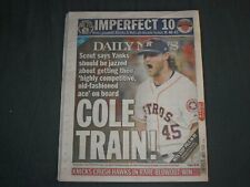 2019 DECEMBER 18 NEW YORK DAILY NEWS NEWSPAPER - GERRIT COLE SIGNS WITH YANKEES picture